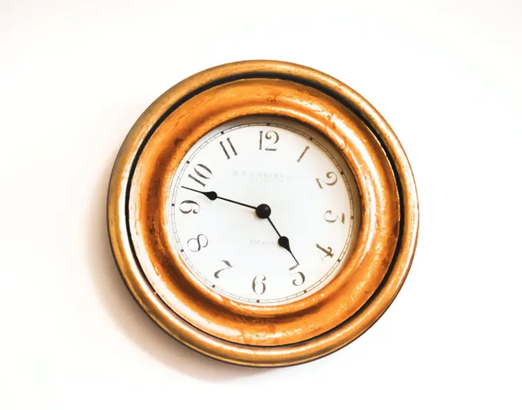 Gold Clock on the wall