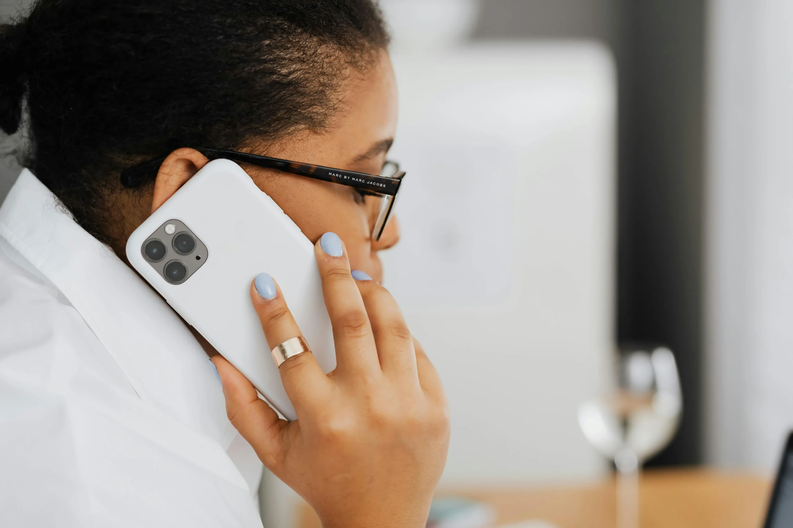 Woman holding phone